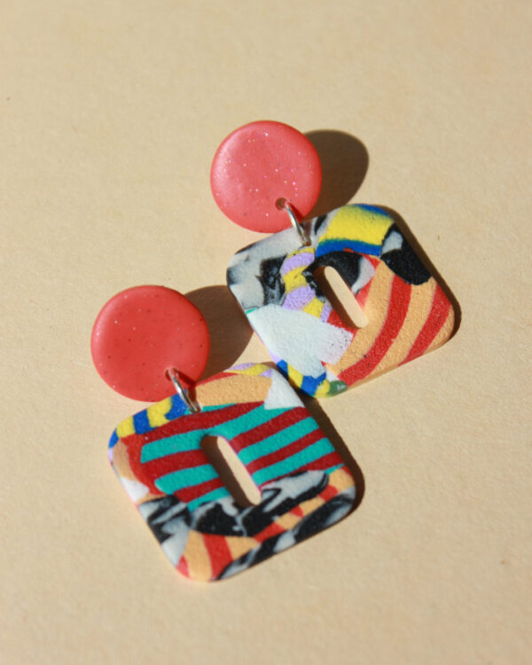 alchimies lyon click and collect cadeaux noel artisanat createurs boutique boucles oreilles creoles polymelau argile polymere couleurs pop