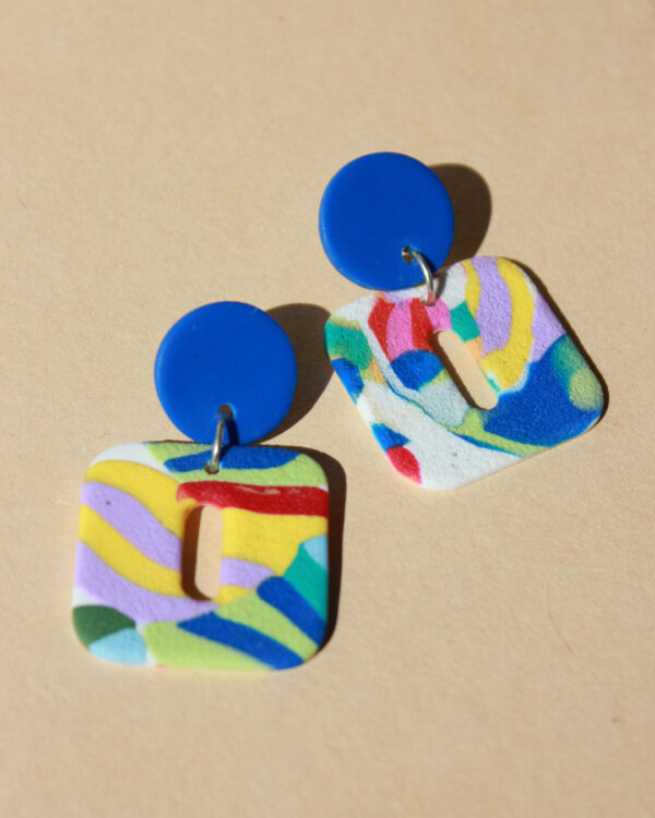 alchimies lyon click and collect cadeaux noel artisanat createurs boutique boucles oreilles creoles polymelau argile polymere couleurs pop