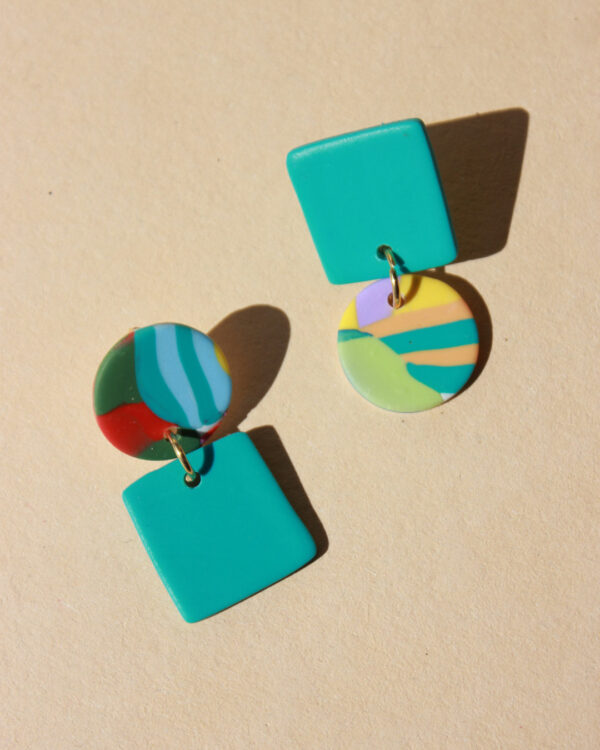 alchimies lyon click and collect cadeaux noel artisanat createurs boutique boucles oreilles creoles polymelau argile polymere couleurs pop