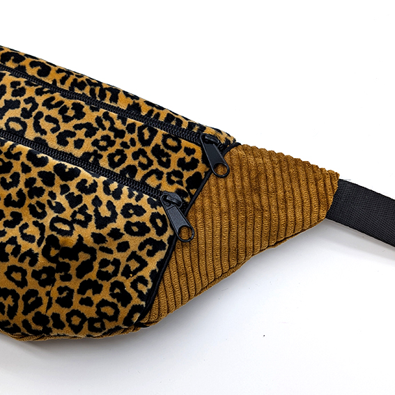 Sac banane VELOURS Jaune Leopard – Image 2