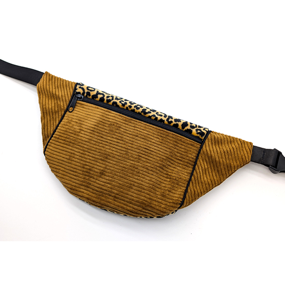 Sac banane VELOURS Jaune Leopard – Image 3