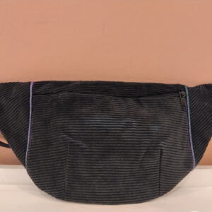 Sac banane XL VELOURS Noir/arc-en-ciel