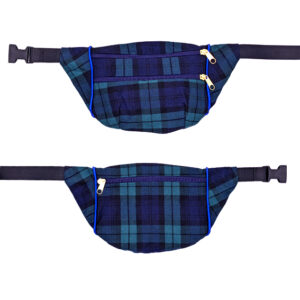 Sac banane TARTAN Bleu vert