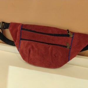 Sac banane VELOURS Bordeaux